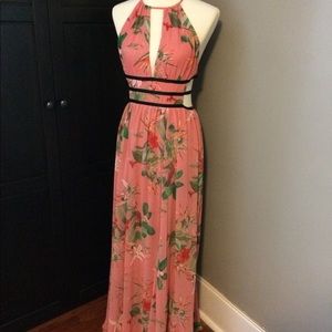 Cutout Floral Maxi Dress
